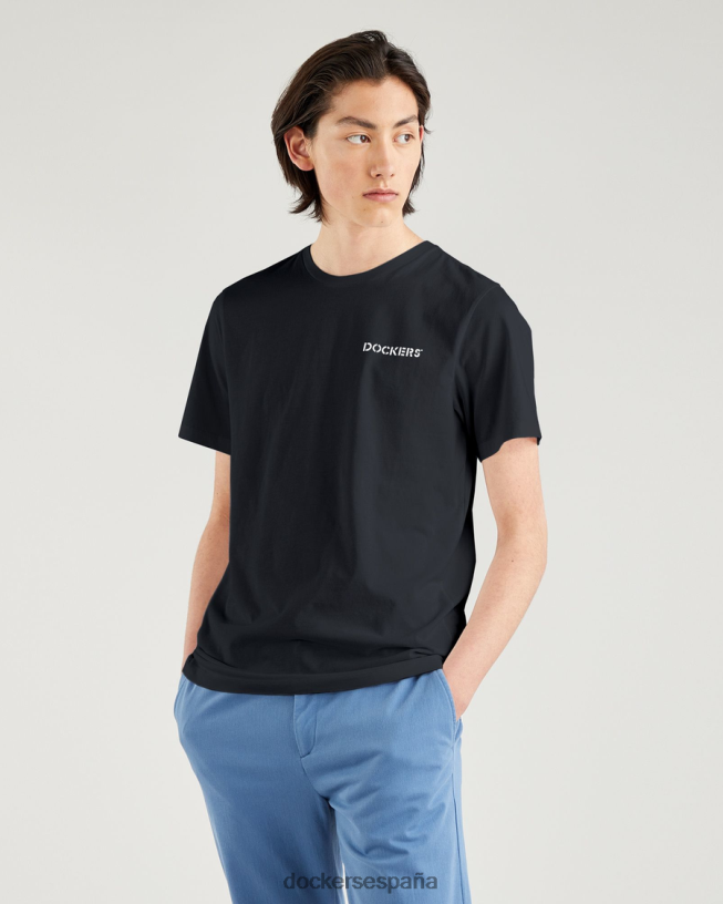 camiseta con estampado de plantilla, corte ajustado hombres Dockers negro ropa 8F0406189