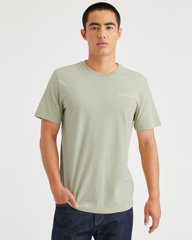 camiseta con estampado de plantilla, corte ajustado hombres Dockers pelusa - verde ropa 8F0406190