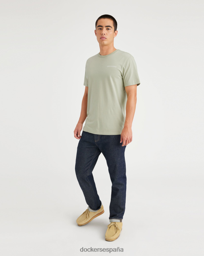 camiseta con estampado de plantilla, corte ajustado hombres Dockers pelusa - verde ropa 8F0406190