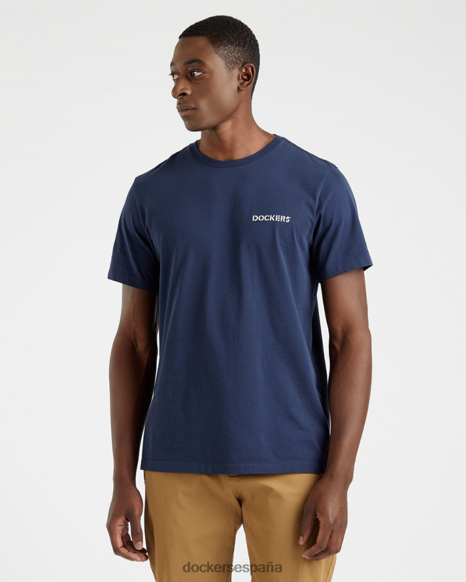 camiseta con estampado de plantilla, corte ajustado hombres Dockers pembroke - azul ropa 8F0406710