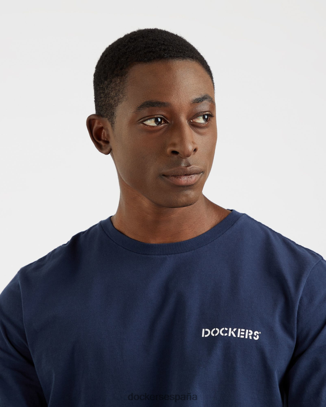 camiseta con estampado de plantilla, corte ajustado hombres Dockers pembroke - azul ropa 8F0406710
