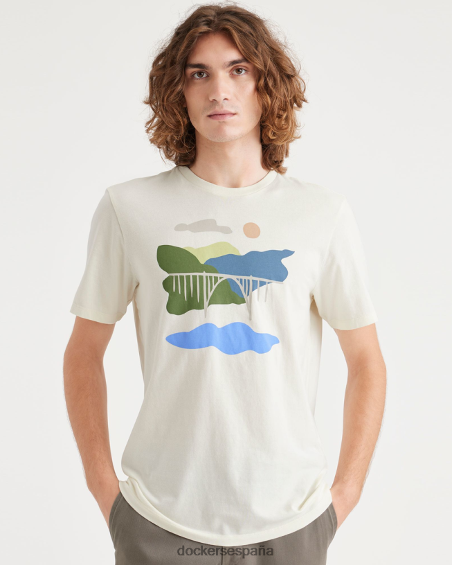 camiseta con gráfico bixby bridge, corte ajustado hombres Dockers garceta - blanca ropa 8F0406160