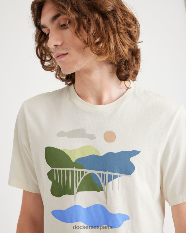 camiseta con gráfico bixby bridge, corte ajustado hombres Dockers garceta - blanca ropa 8F0406160