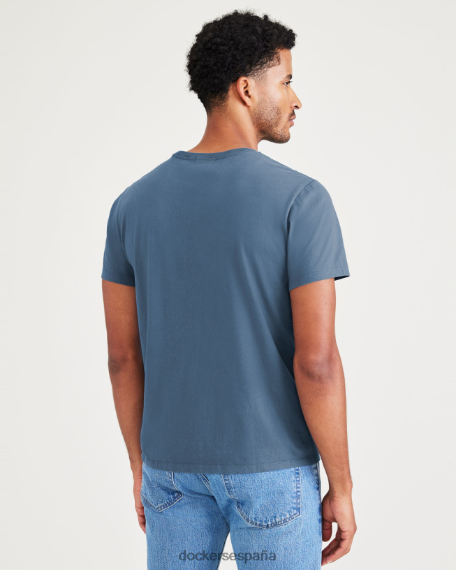 camiseta con gráfico de arco universitario, corte ajustado hombres Dockers fusión azul ropa 8F0406704