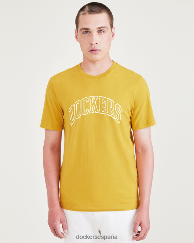 camiseta con gráfico de arco universitario, corte ajustado hombres Dockers pepita de oro - amarillo ropa 8F0406703