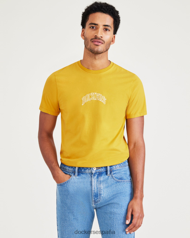 camiseta con gráfico de arco universitario, corte ajustado hombres Dockers pepita de oro - amarillo ropa 8F0406705