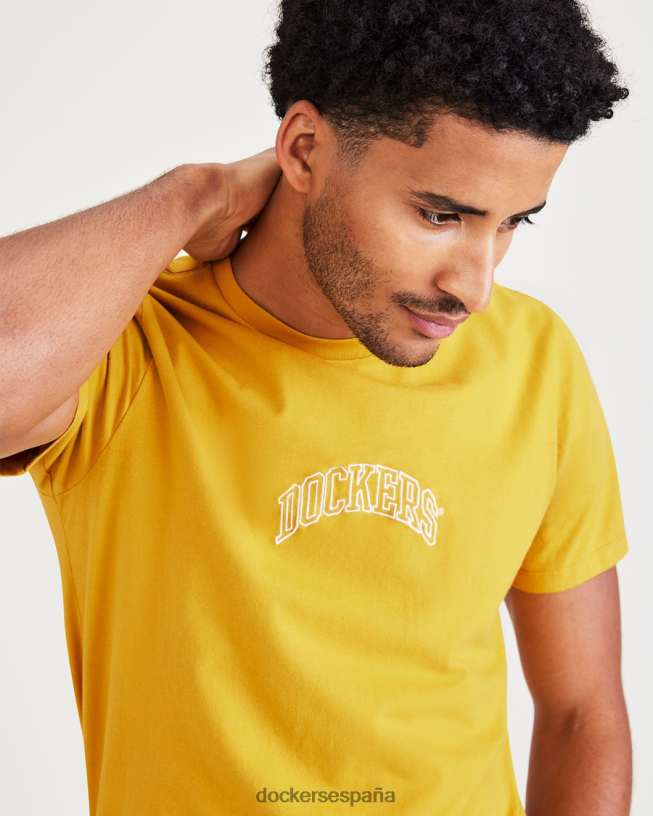 camiseta con gráfico de arco universitario, corte ajustado hombres Dockers pepita de oro - amarillo ropa 8F0406705