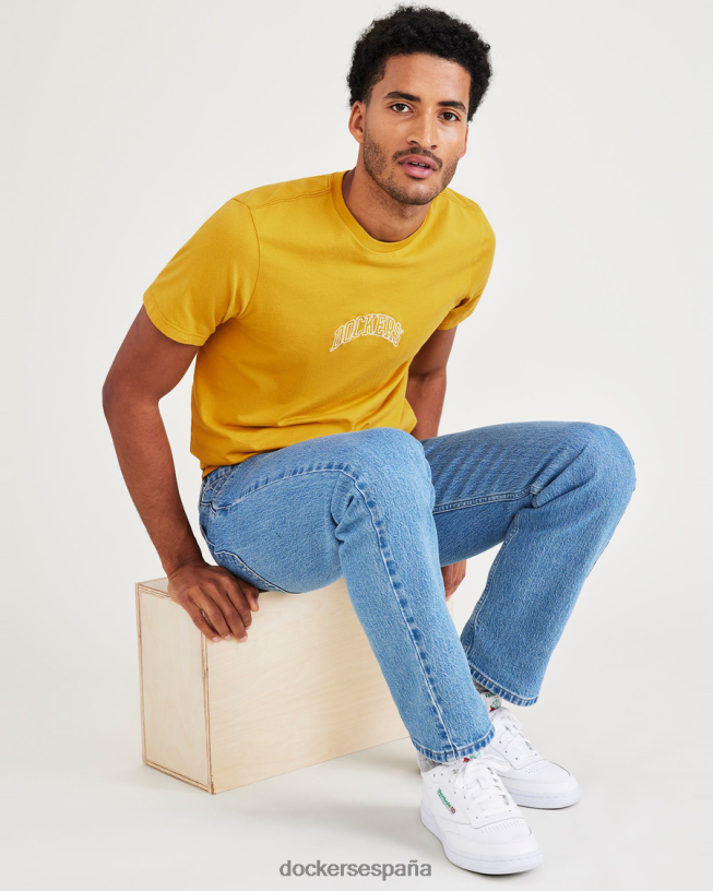 camiseta con gráfico de arco universitario, corte ajustado hombres Dockers pepita de oro - amarillo ropa 8F0406705