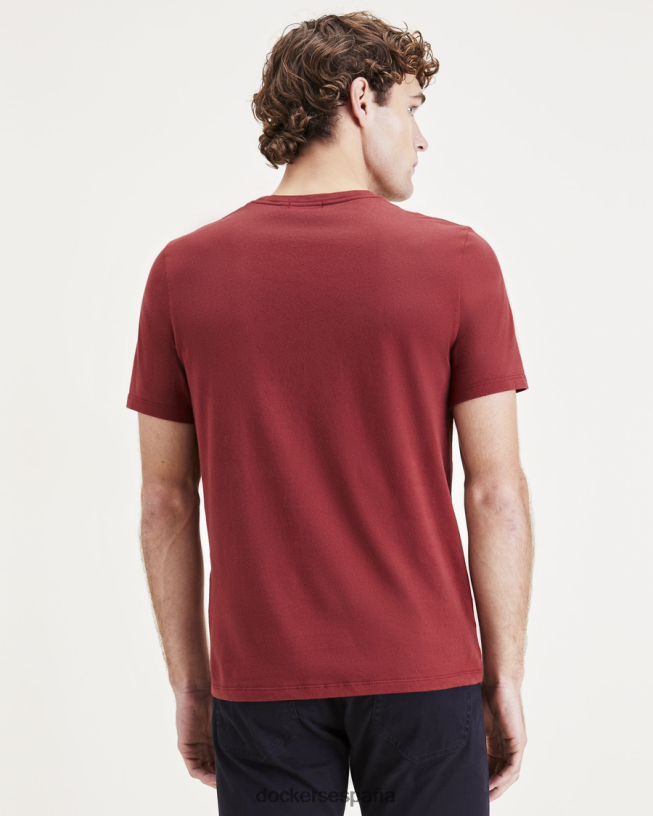 camiseta con gráfico de escritura, corte ajustado hombres Dockers arcilla roja ropa 8F0406621
