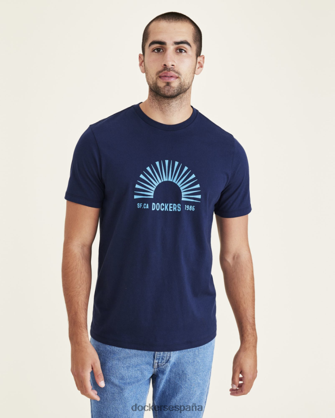 camiseta con gráfico de sol y surf, corte ajustado hombres Dockers Bahía de Navagio - azul ropa 8F0406575