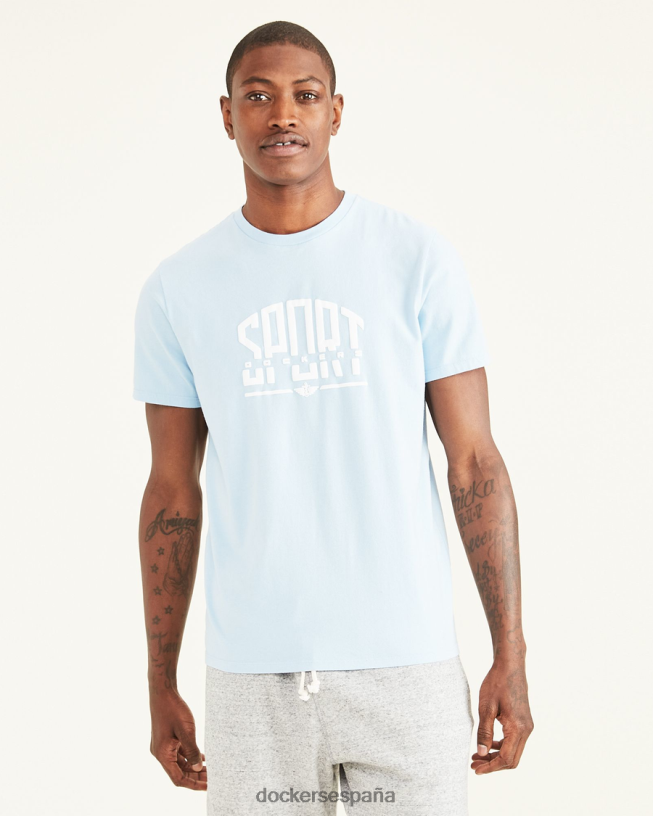 camiseta con gráfico deportivo, corte ajustado hombres Dockers azul cerúleo ropa 8F0406729