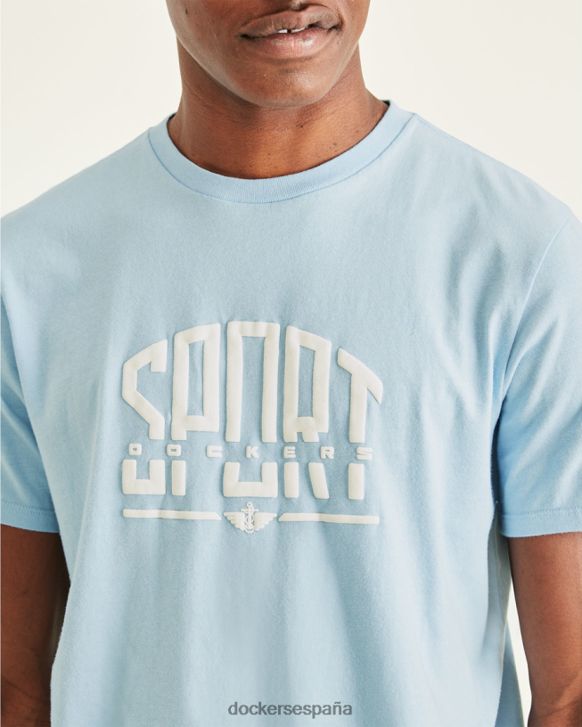 camiseta con gráfico deportivo, corte ajustado hombres Dockers azul cerúleo ropa 8F0406729