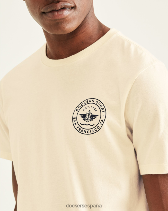 camiseta con gráfico deportivo, corte ajustado hombres Dockers garceta - blanca ropa 8F0406731
