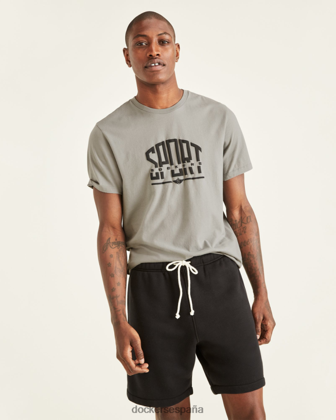 camiseta con gráfico deportivo, corte ajustado hombres Dockers gris ceniza ropa 8F0406730