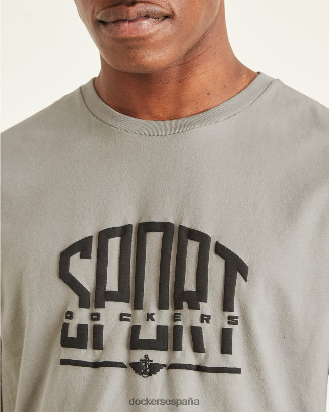 camiseta con gráfico deportivo, corte ajustado hombres Dockers gris ceniza ropa 8F0406730