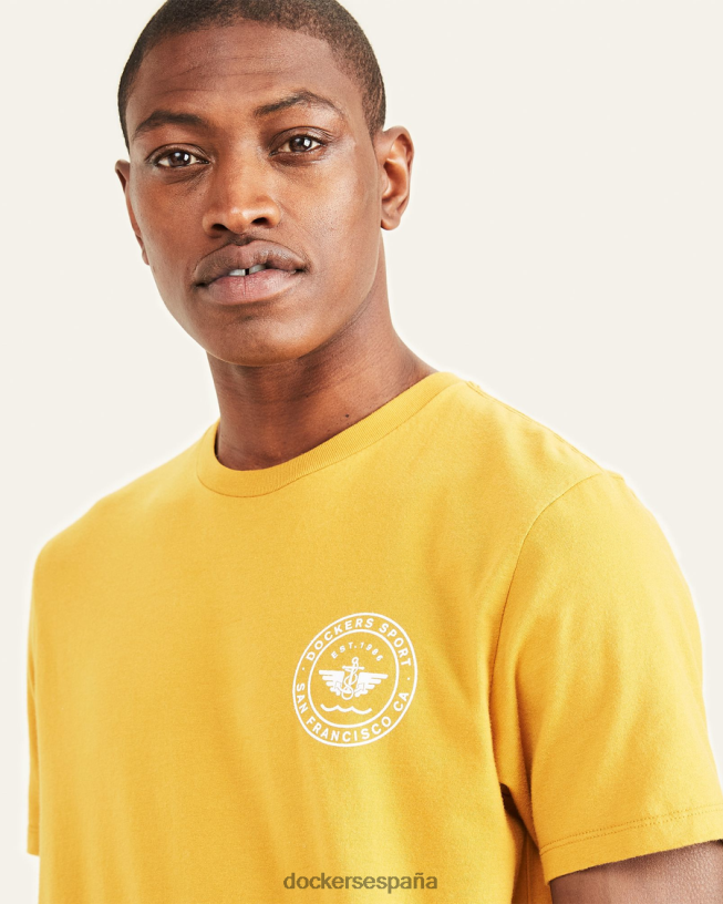 camiseta con gráfico deportivo, corte ajustado hombres Dockers té chai - naranja ropa 8F0406732