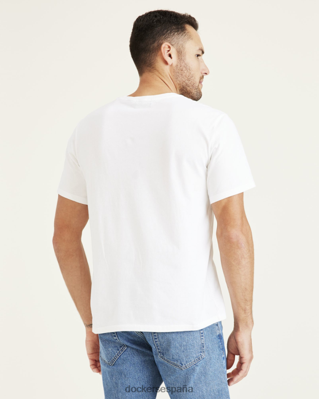 camiseta con gráfico sol, corte ajustado hombres Dockers blanco brillante ropa 8F0406856