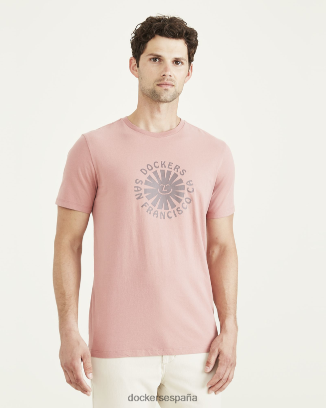 camiseta con gráfico sol, corte ajustado hombres Dockers rosa ceniza - rosa ropa 8F0406857