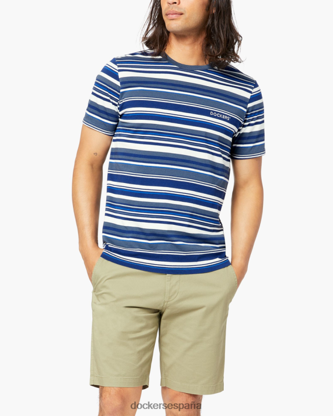camiseta con logo alfa, corte ajustado hombres Dockers desierto de pizarra colman - azul ropa 8F0406794