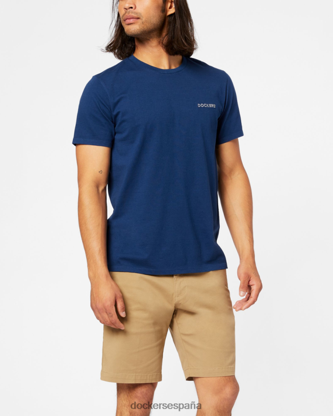 camiseta con logo alfa, corte ajustado hombres Dockers finca azul ropa 8F0406382