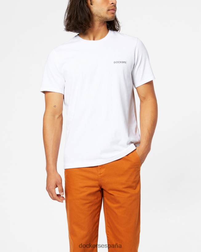 camiseta con logo alfa, corte ajustado hombres Dockers papel blanco ropa 8F0406793