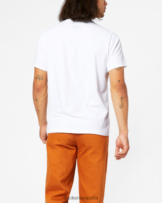 camiseta con logo alfa, corte ajustado hombres Dockers papel blanco ropa 8F0406793