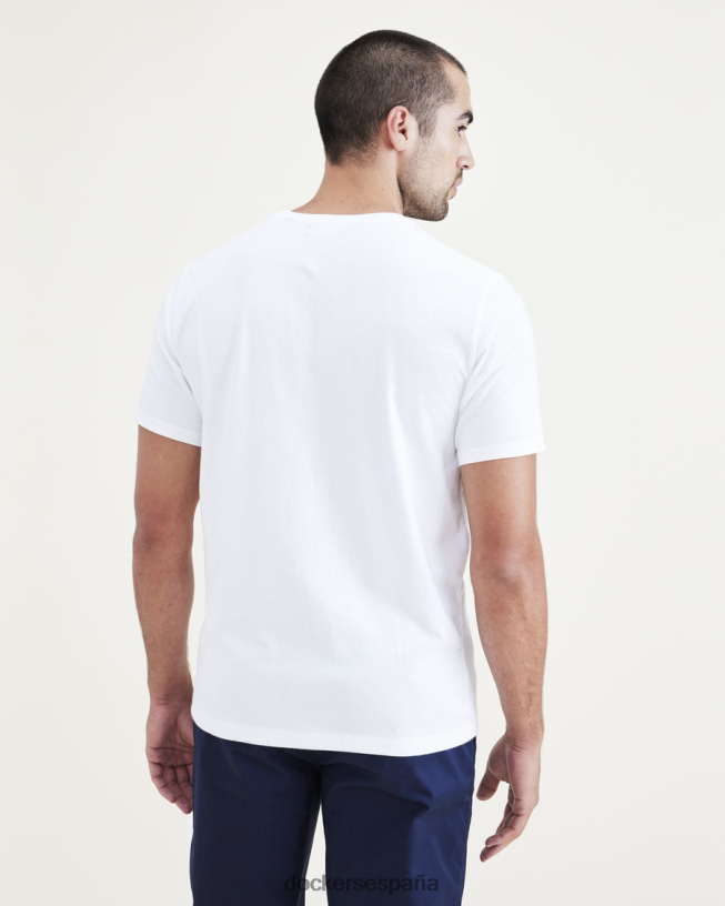 camiseta con logo, corte ajustado hombres Dockers blanco + ala y ancla ropa 8F0406336