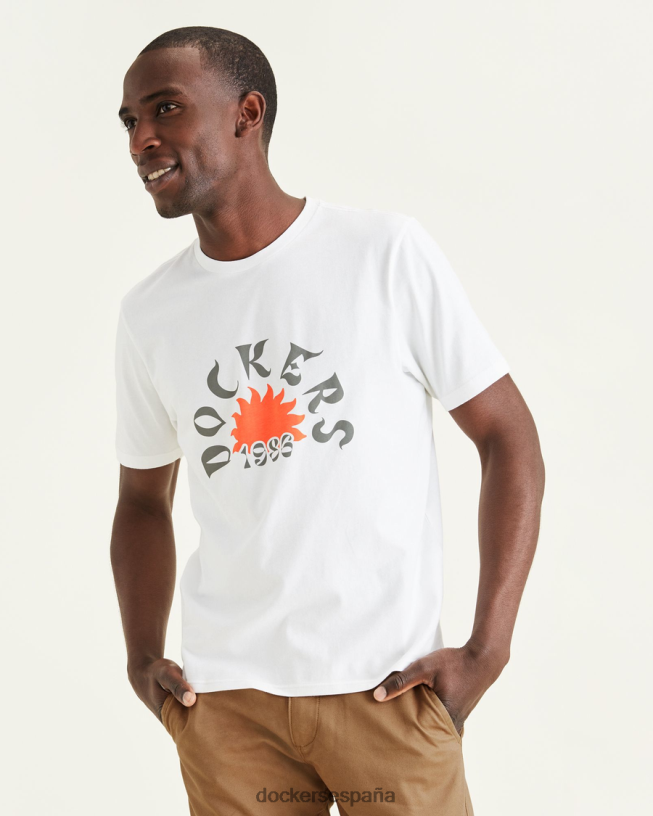 camiseta con logo, corte ajustado hombres Dockers blanco brillante ropa 8F0406848