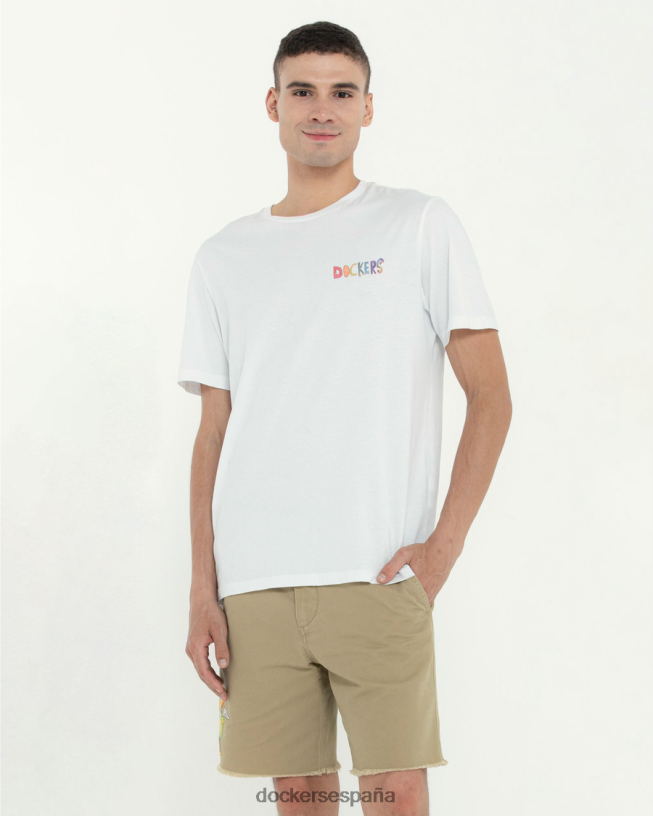 camiseta del orgullo hombres Dockers blanco brillante ropa 8F0406902