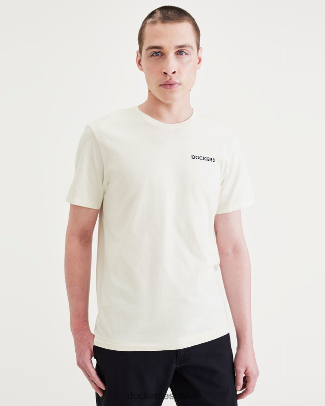 camiseta gráfica, corte ajustado hombres Dockers garceta - blanca ropa 8F0406334