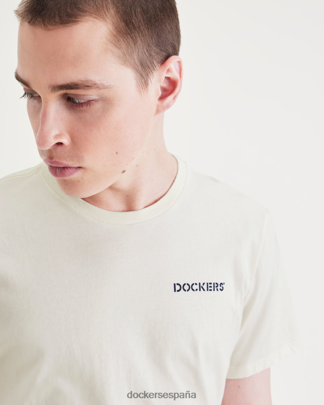 camiseta gráfica, corte ajustado hombres Dockers garceta - blanca ropa 8F0406334