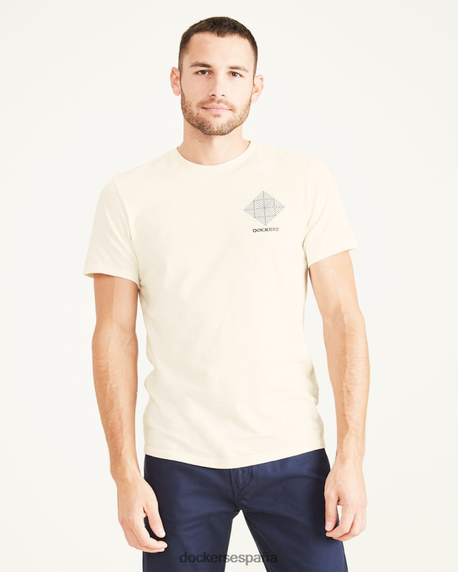 camiseta gráfica, corte ajustado hombres Dockers garceta - blanca ropa 8F0406853