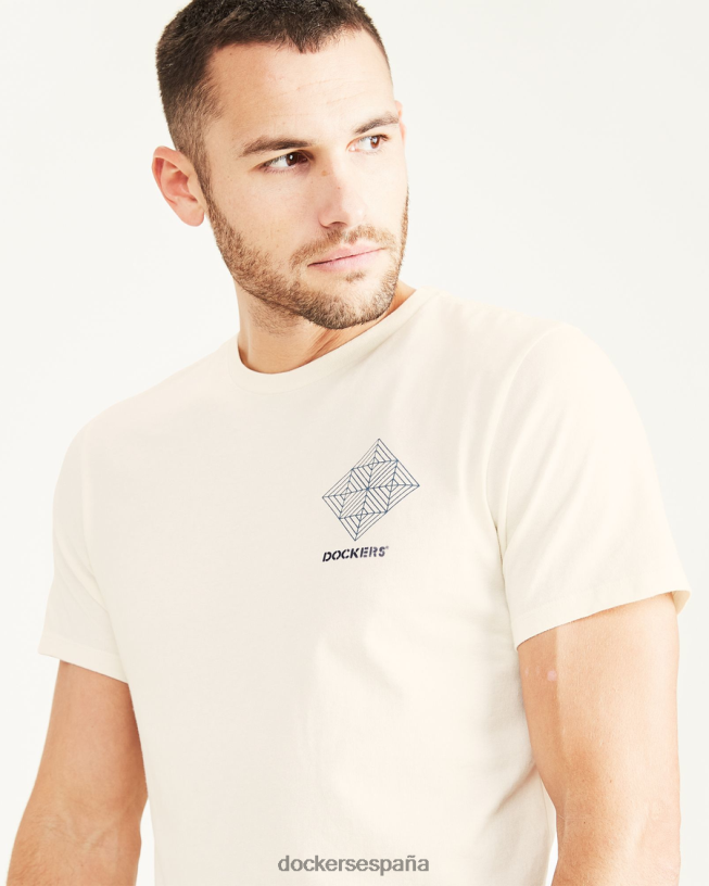 camiseta gráfica, corte ajustado hombres Dockers garceta - blanca ropa 8F0406853