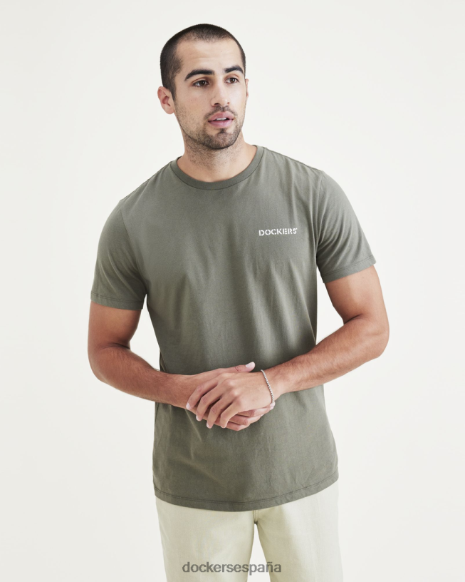 camiseta gráfica (grande y alta) hombres Dockers plantilla verde ropa 8F0406868