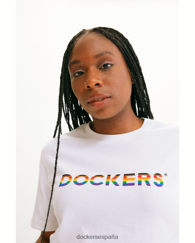 camiseta orgullo, ajuste regular hombres Dockers arco iris de papel blanco ropa 8F0406860