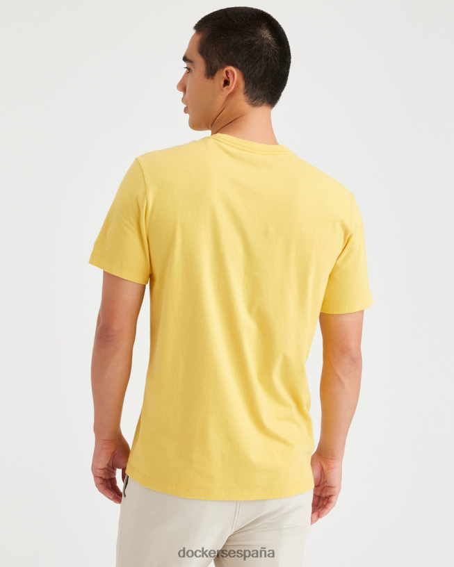 camiseta original, corte ajustado hombres Dockers amarillo prímula ropa 8F0406124