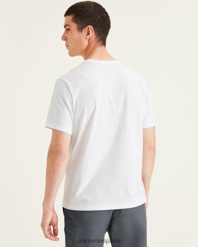 camiseta original, corte ajustado hombres Dockers blanco brillante ropa 8F0406806