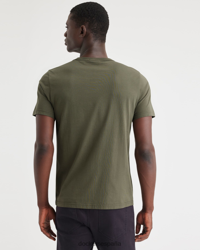 camiseta original, corte ajustado hombres Dockers ejercito verde ropa 8F0406180
