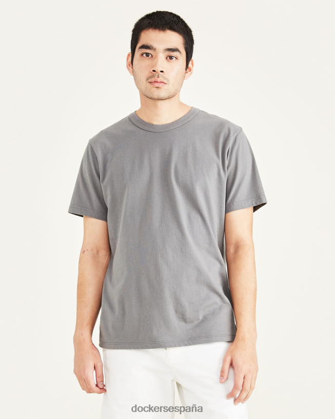camiseta original, corte ajustado hombres Dockers gris birmania ropa 8F0406804