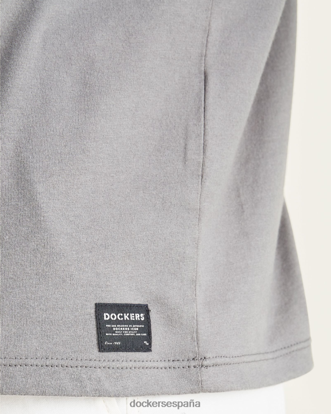 camiseta original, corte ajustado hombres Dockers gris birmania ropa 8F0406804