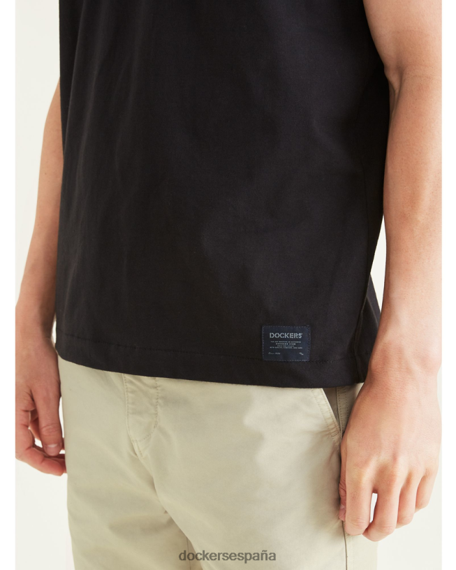 camiseta original, corte ajustado hombres Dockers negro mineral ropa 8F0406176