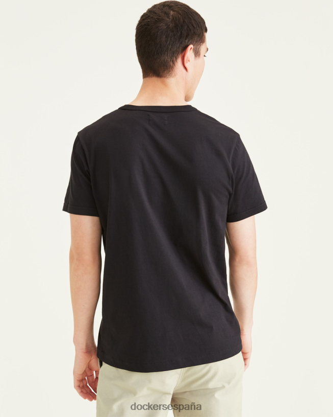 camiseta original, corte ajustado hombres Dockers negro mineral ropa 8F0406176