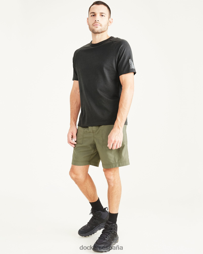 camiseta rec, corte ajustado hombres Dockers pirata negro ropa 8F0406843