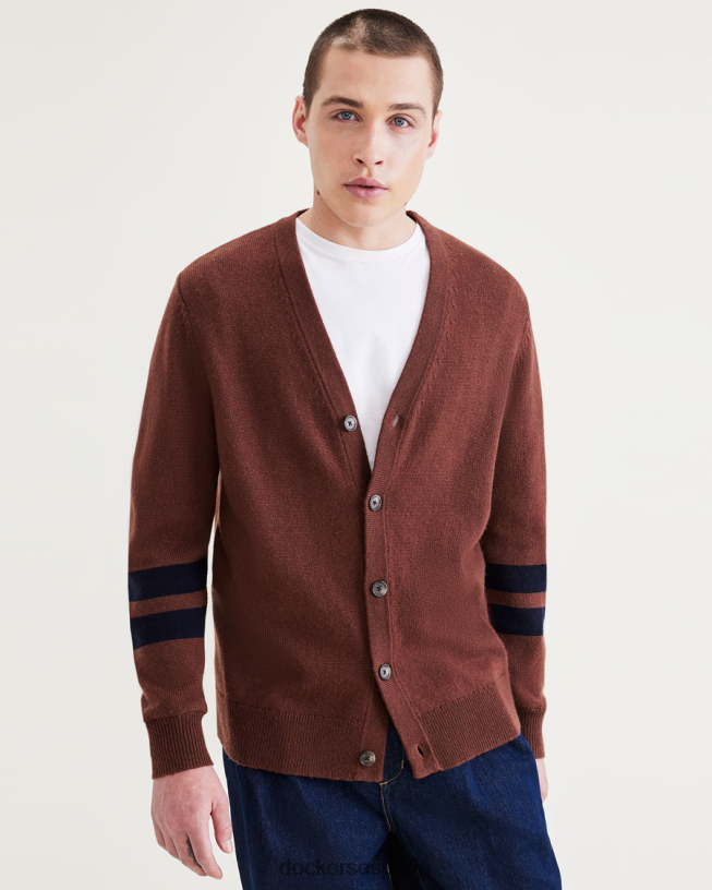 cárdigan de lana: edición premium hombres Dockers tronco de pino campus colocado - marrón ropa 8F0406789