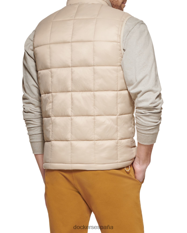 Chaleco acolchado tipo box quilt, corte estándar hombres Dockers caqui ropa 8F0406840