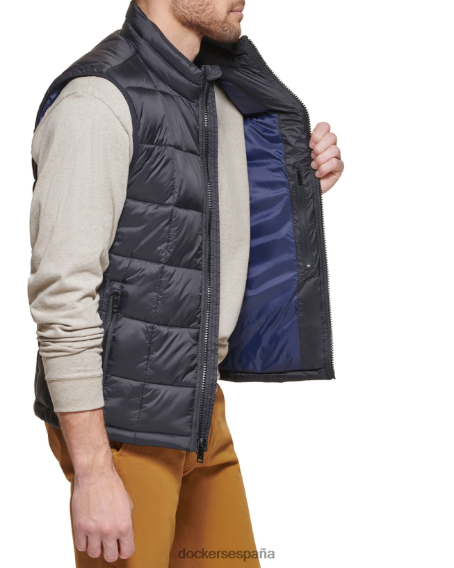 Chaleco acolchado tipo box quilt, corte estándar hombres Dockers negro ropa 8F0406838