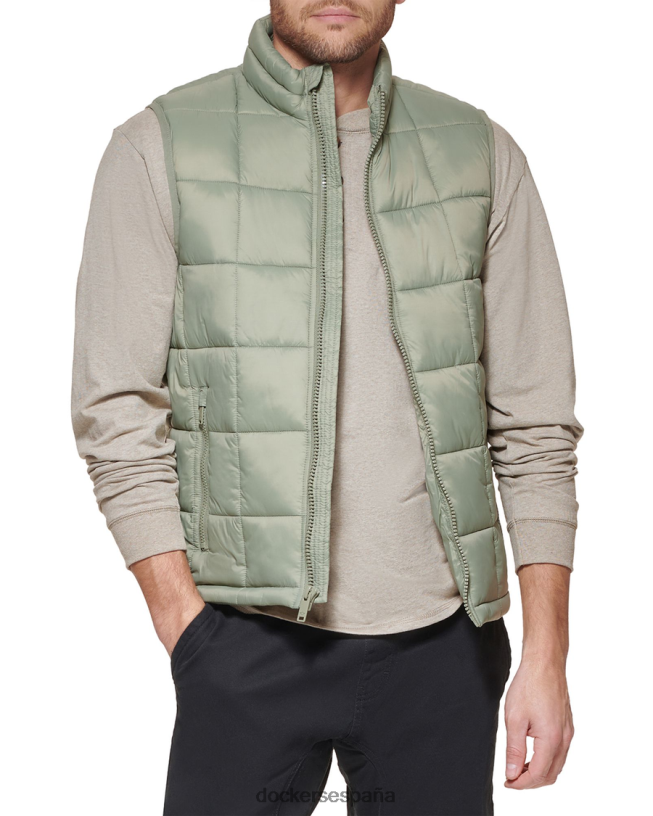 Chaleco acolchado tipo box quilt, corte estándar hombres Dockers verde ropa 8F0406841