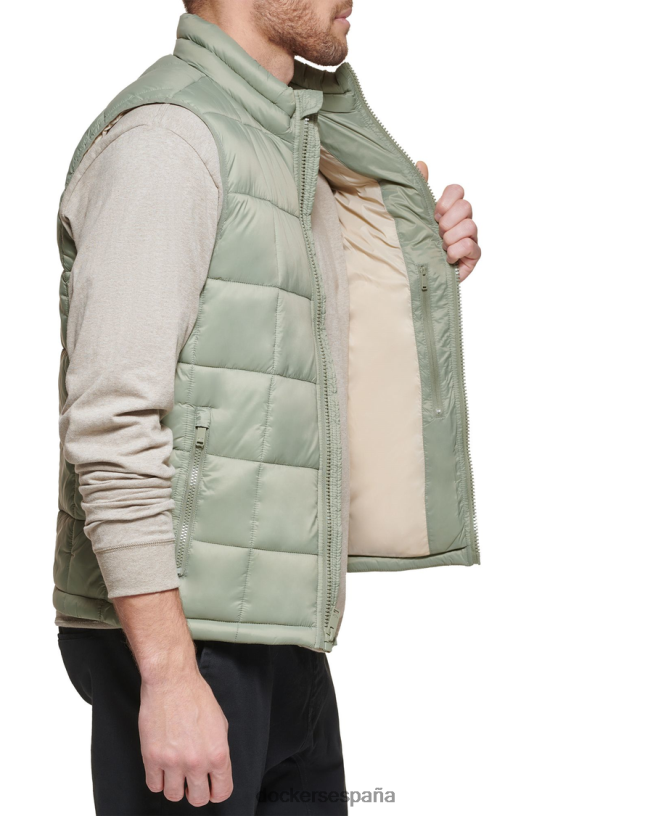 Chaleco acolchado tipo box quilt, corte estándar hombres Dockers verde ropa 8F0406841