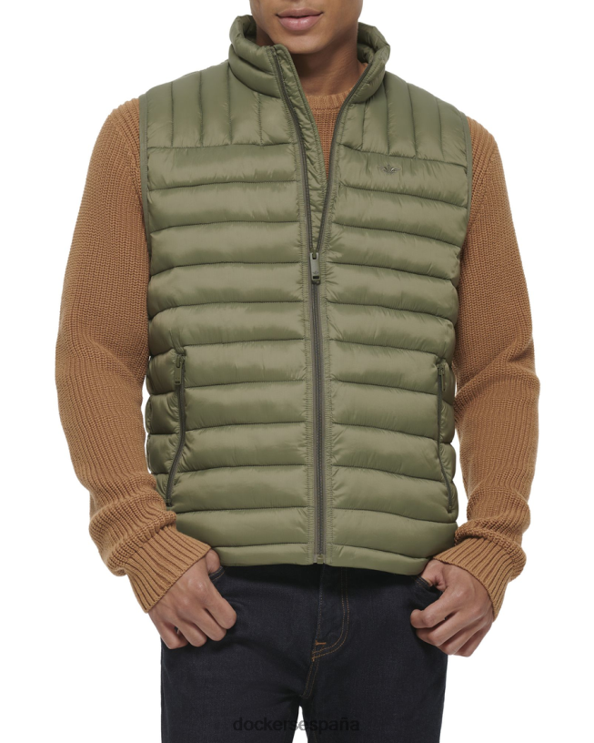chaleco plegable de nailon ligero hombres Dockers verde oliva ropa 8F0406387