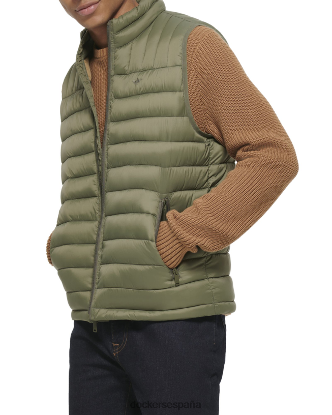 chaleco plegable de nailon ligero hombres Dockers verde oliva ropa 8F0406387